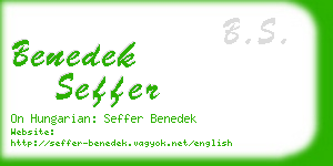 benedek seffer business card